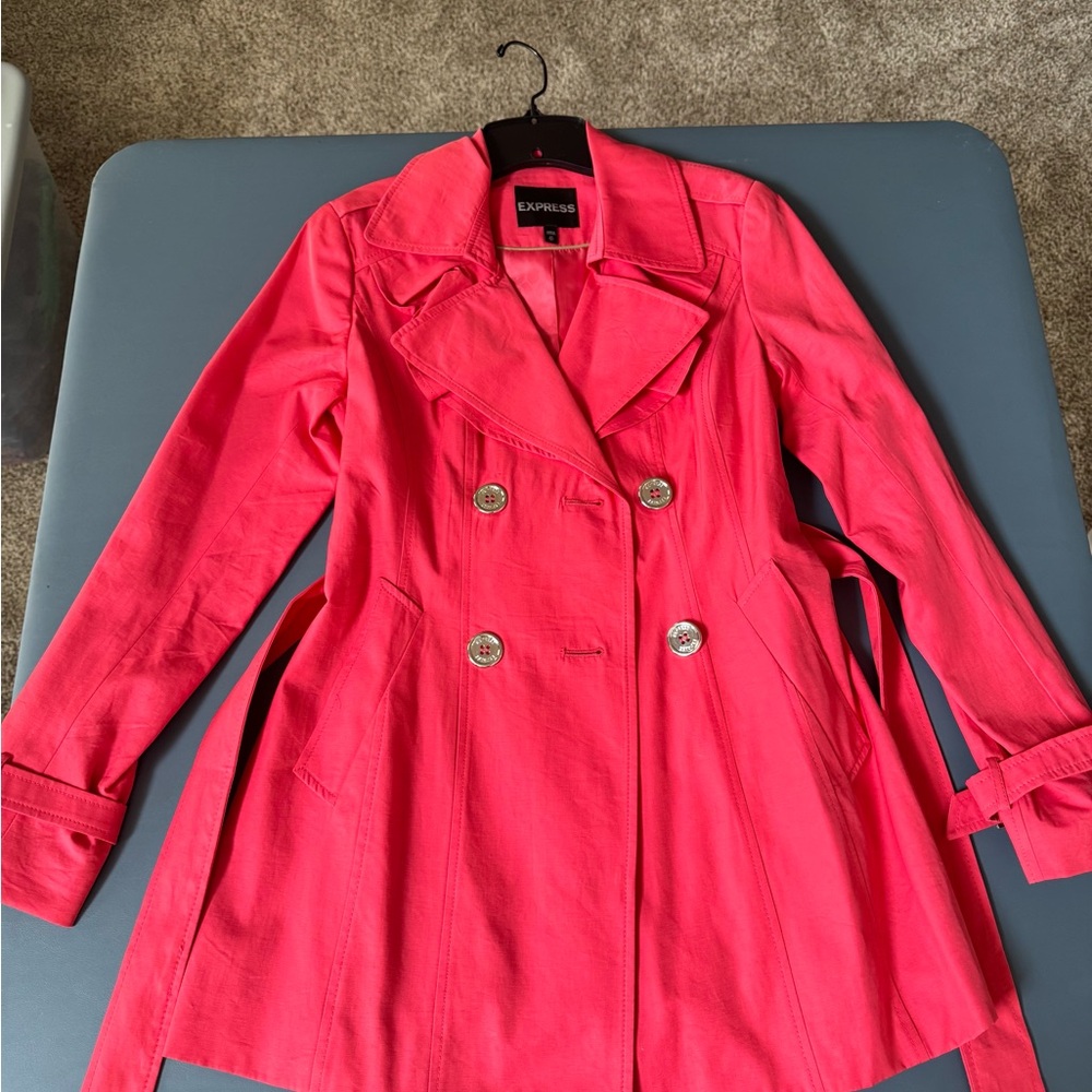 Express XS Women's Pink Trench Coat